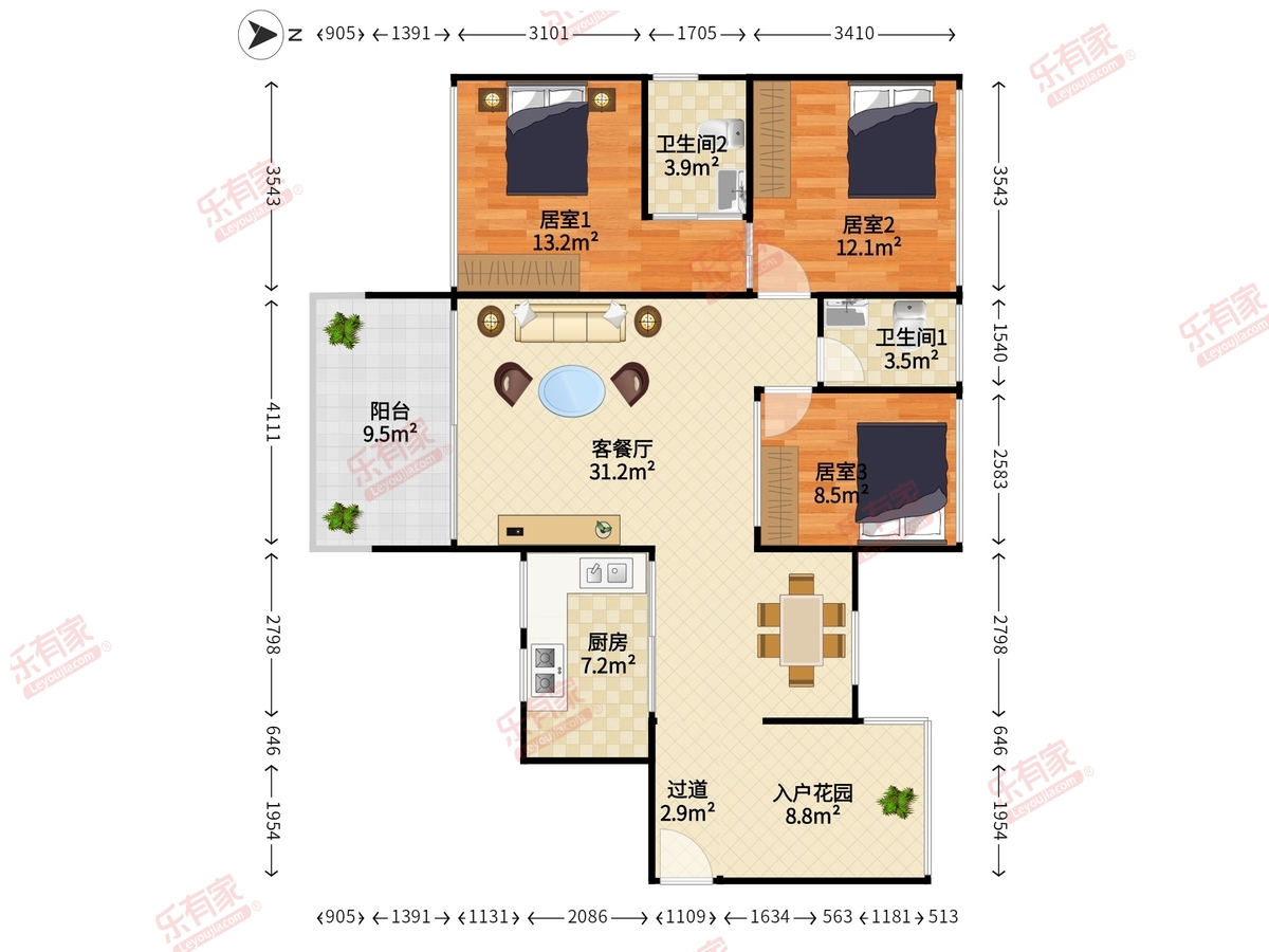 花里林居户型图