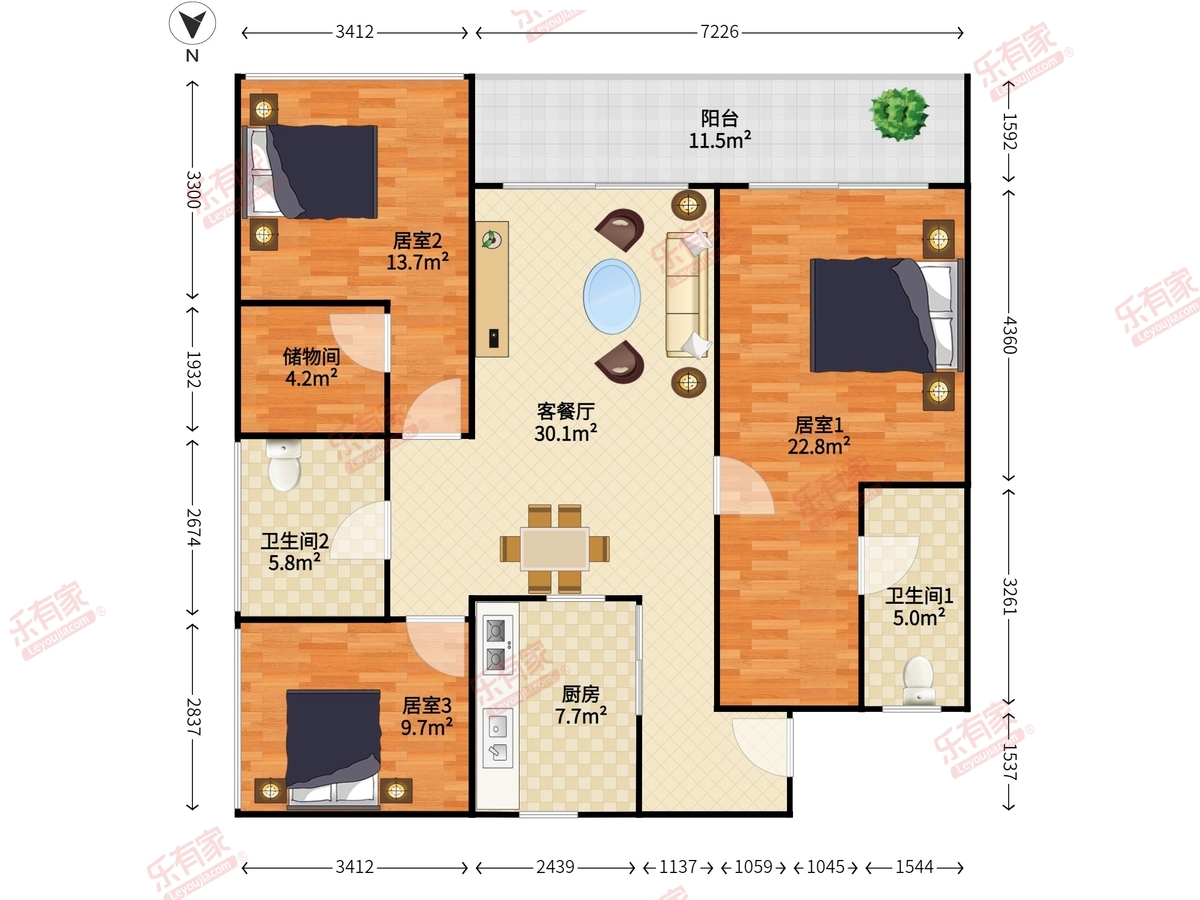 金地国际公寓户型图