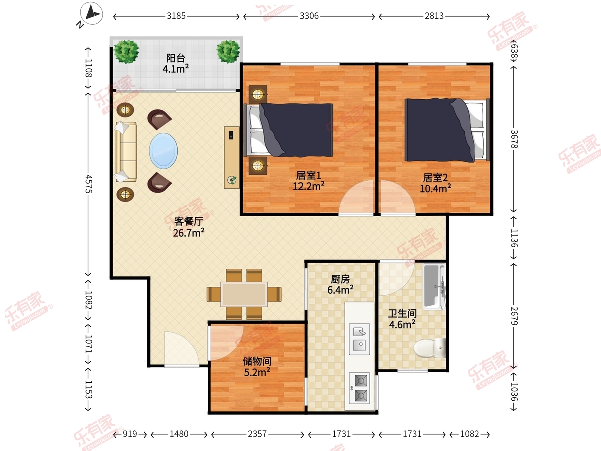 桃源居12区 3房2厅1卫 88.01㎡-江门桃源居12区租房