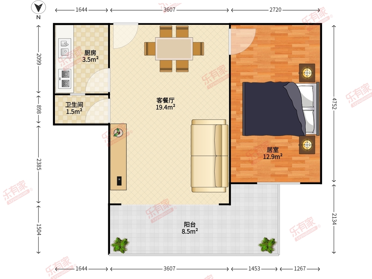 鹏基公寓(八卦岭)户型图