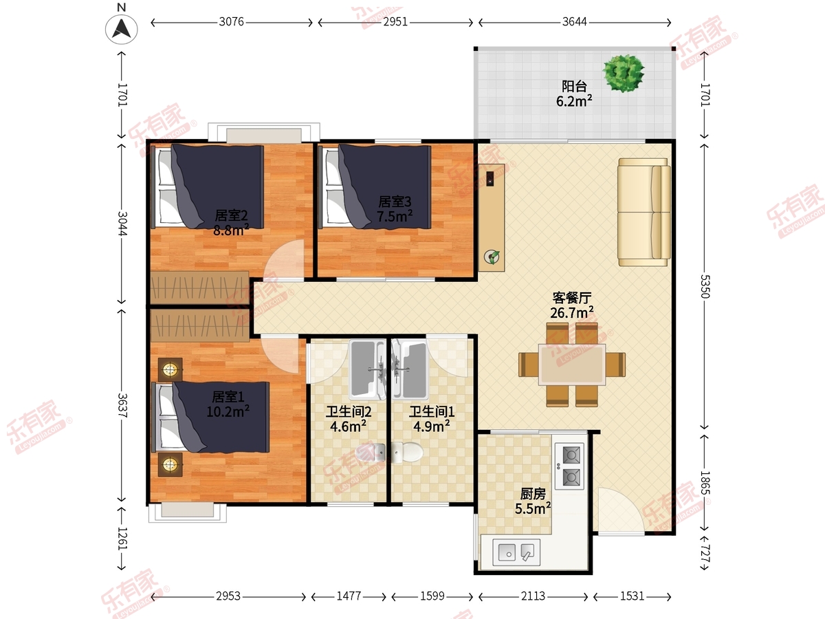 依岸康堤花园户型图