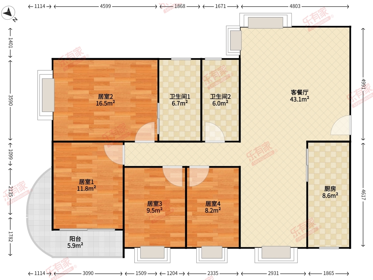 新锦安雅园户型图