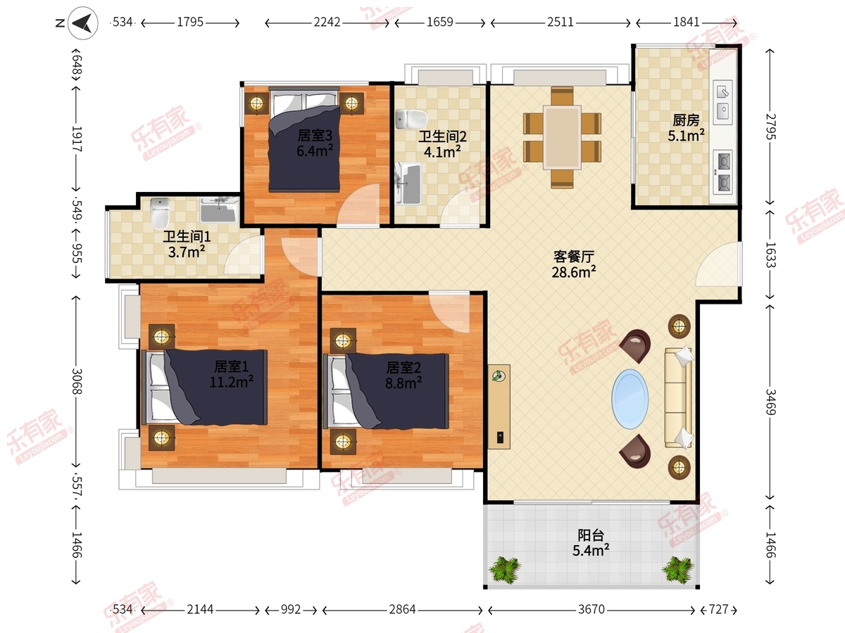 丁山河畔花园户型图
