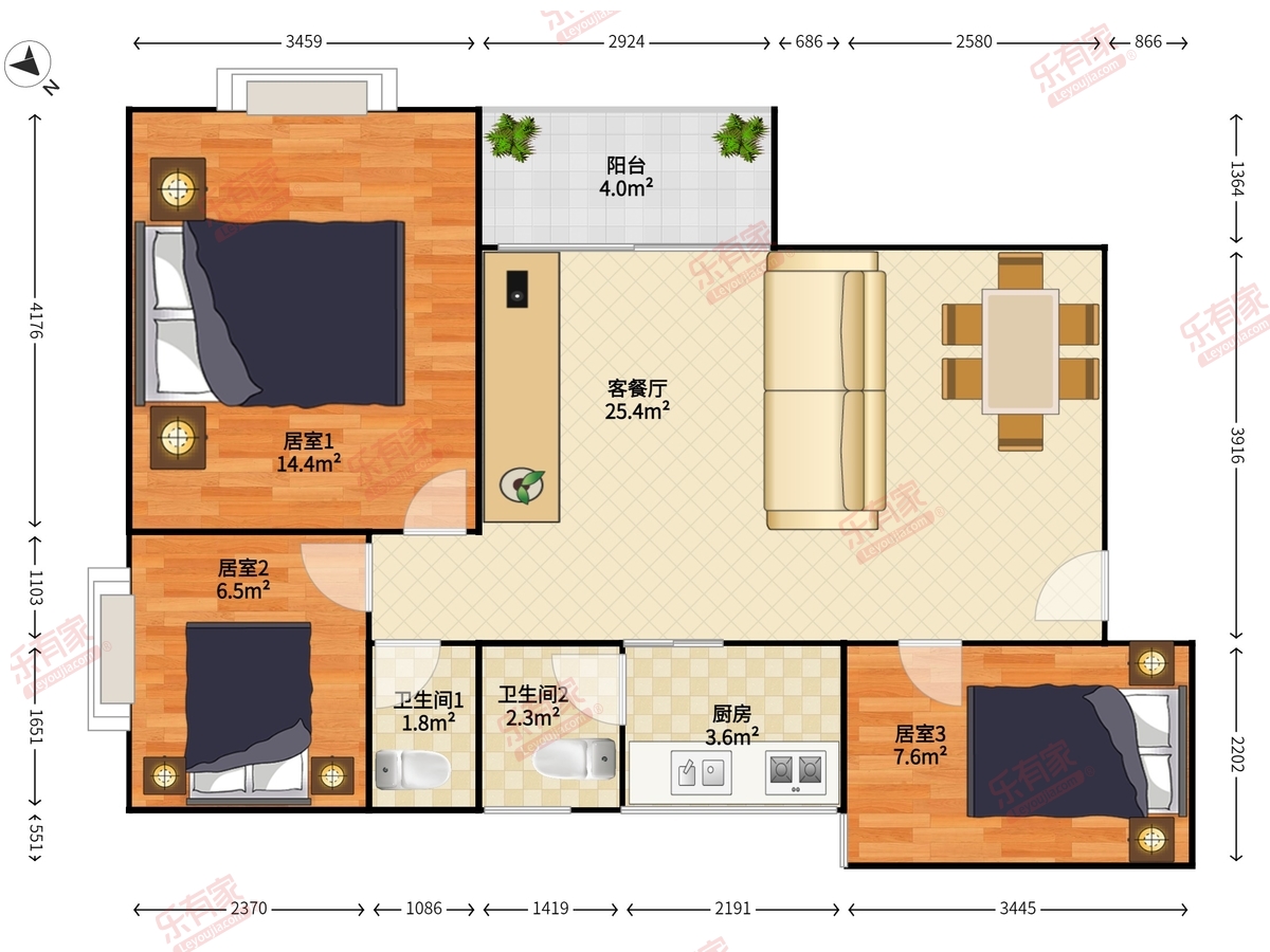 学府花园户型图