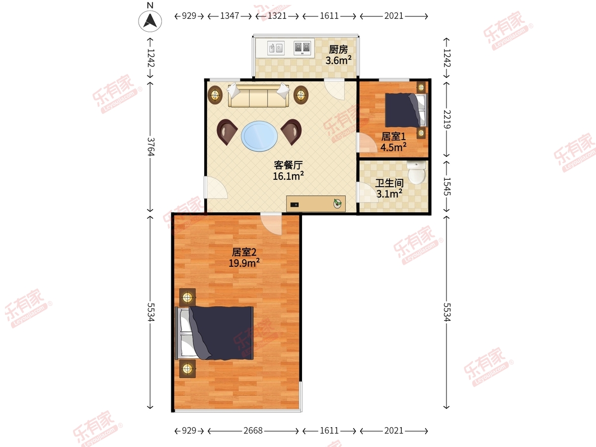 中电大院 2房2厅1卫 58㎡-东莞中电大院租房