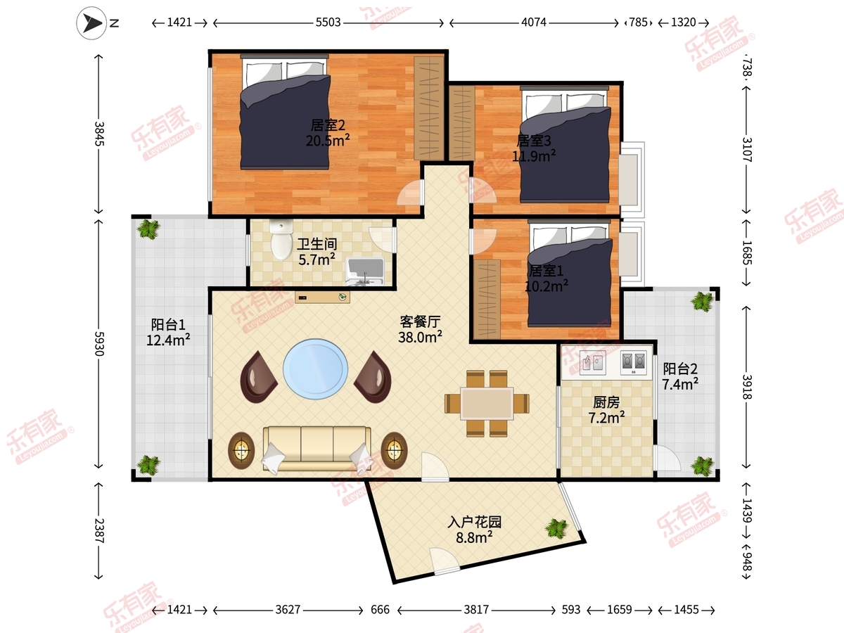 远洋城美域（A16）户型图