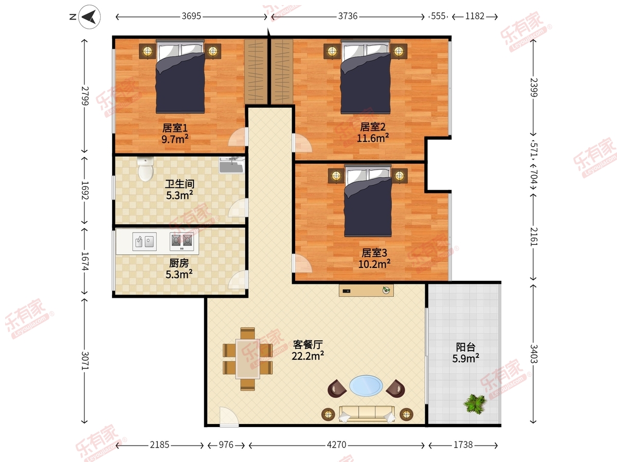 蓝色海福居户型图
