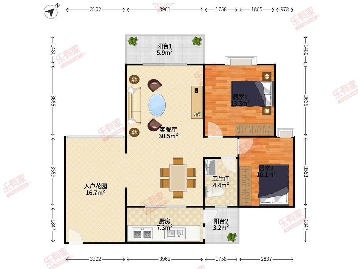 紫茵庭园(中山)户型图