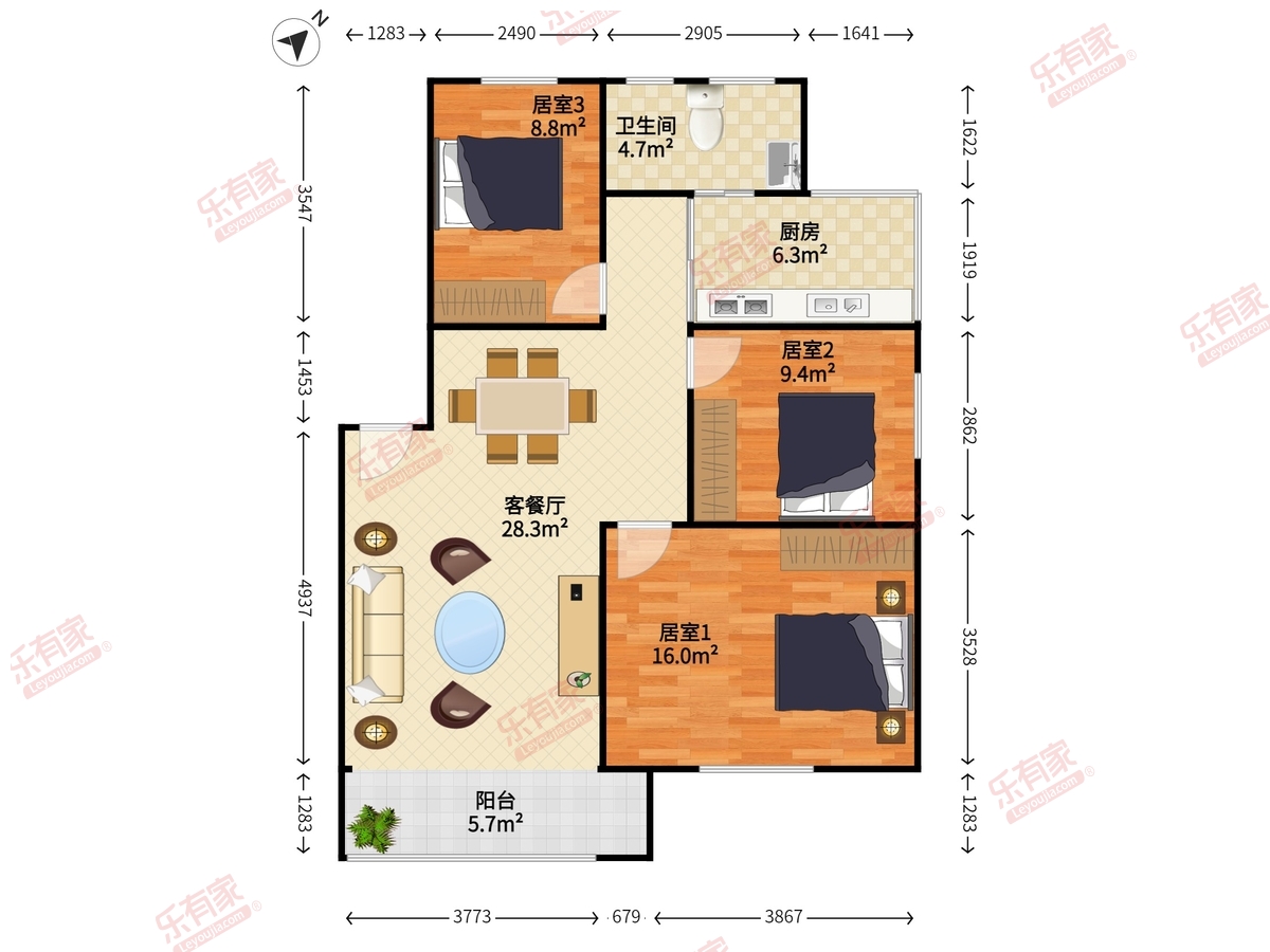 32区商住楼户型图