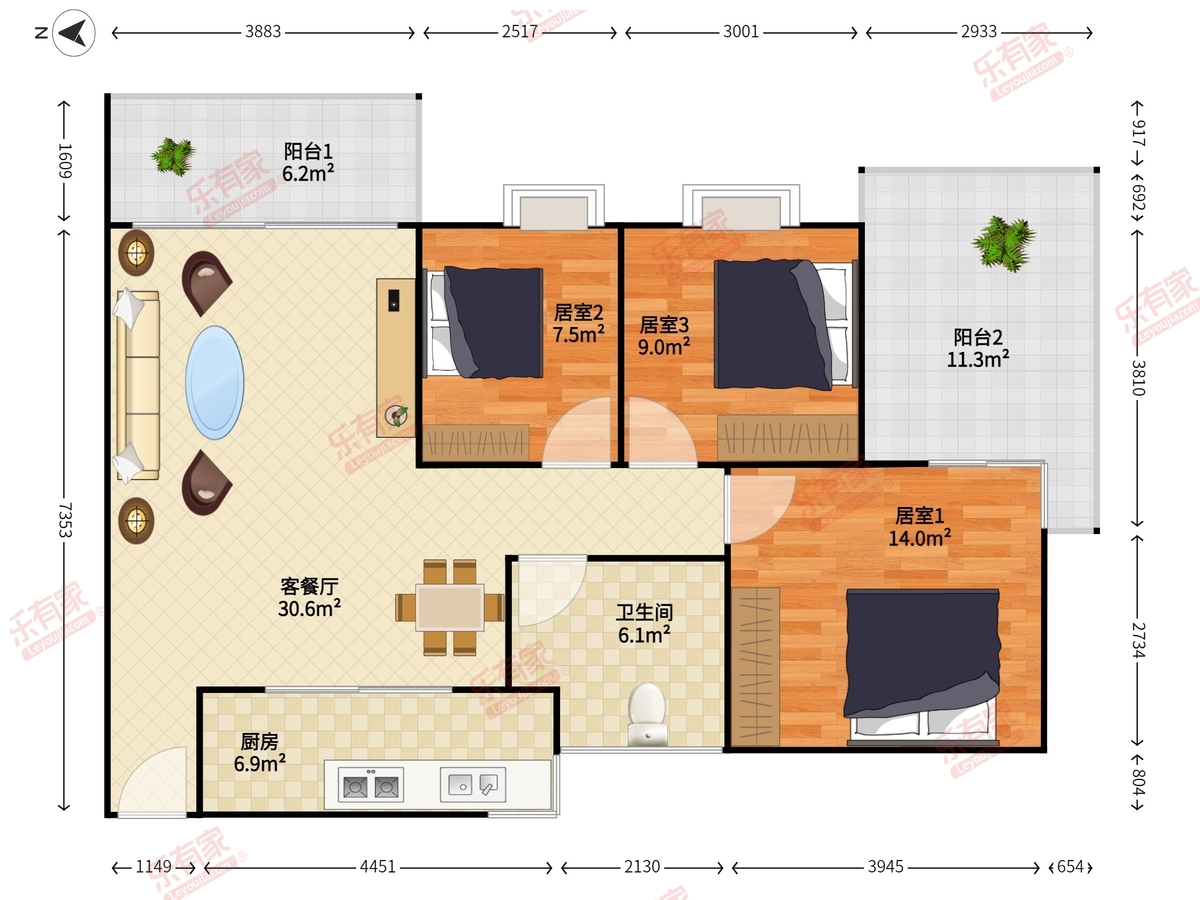 西海湾花园户型图