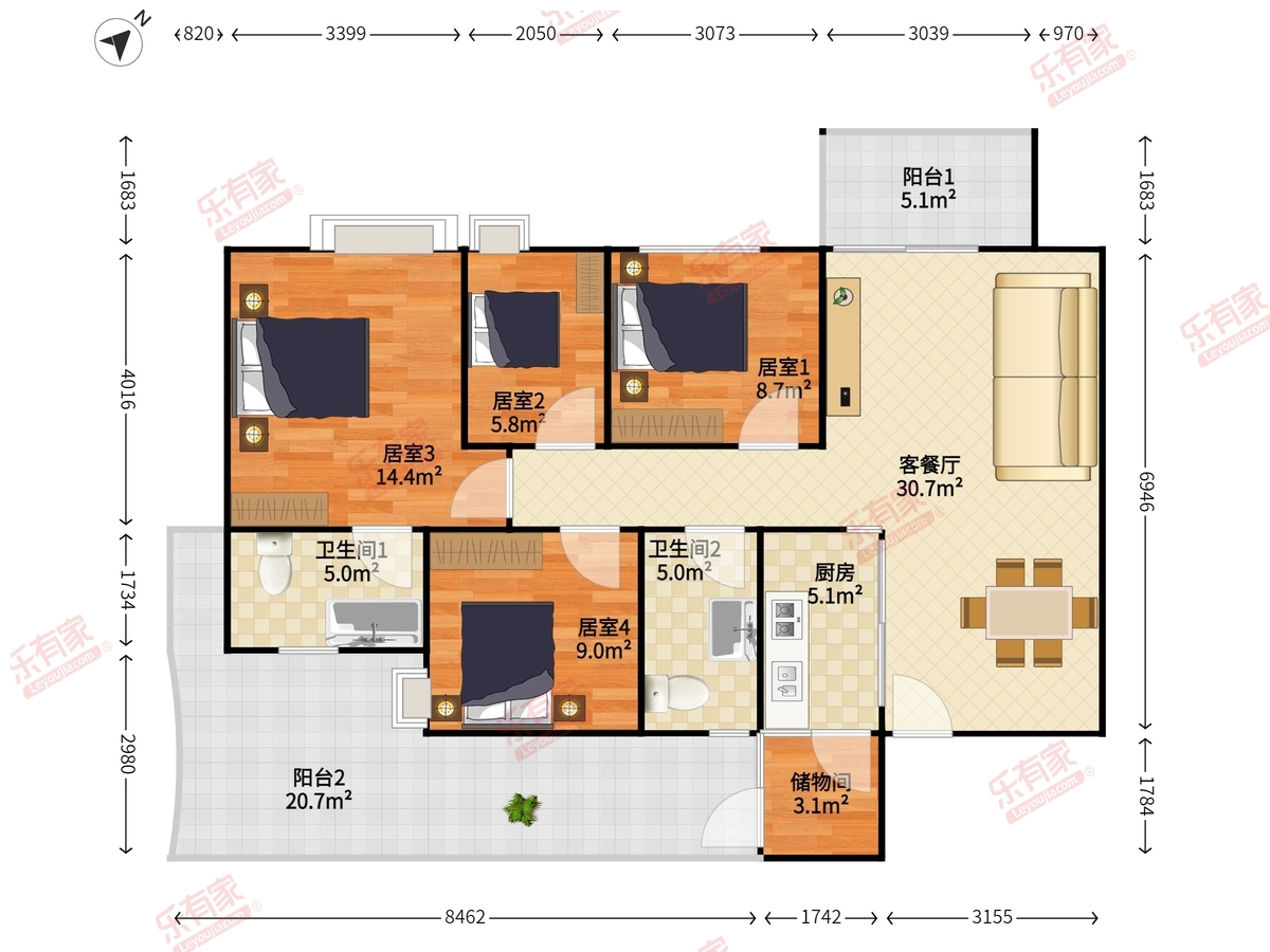 珠江俊园户型图