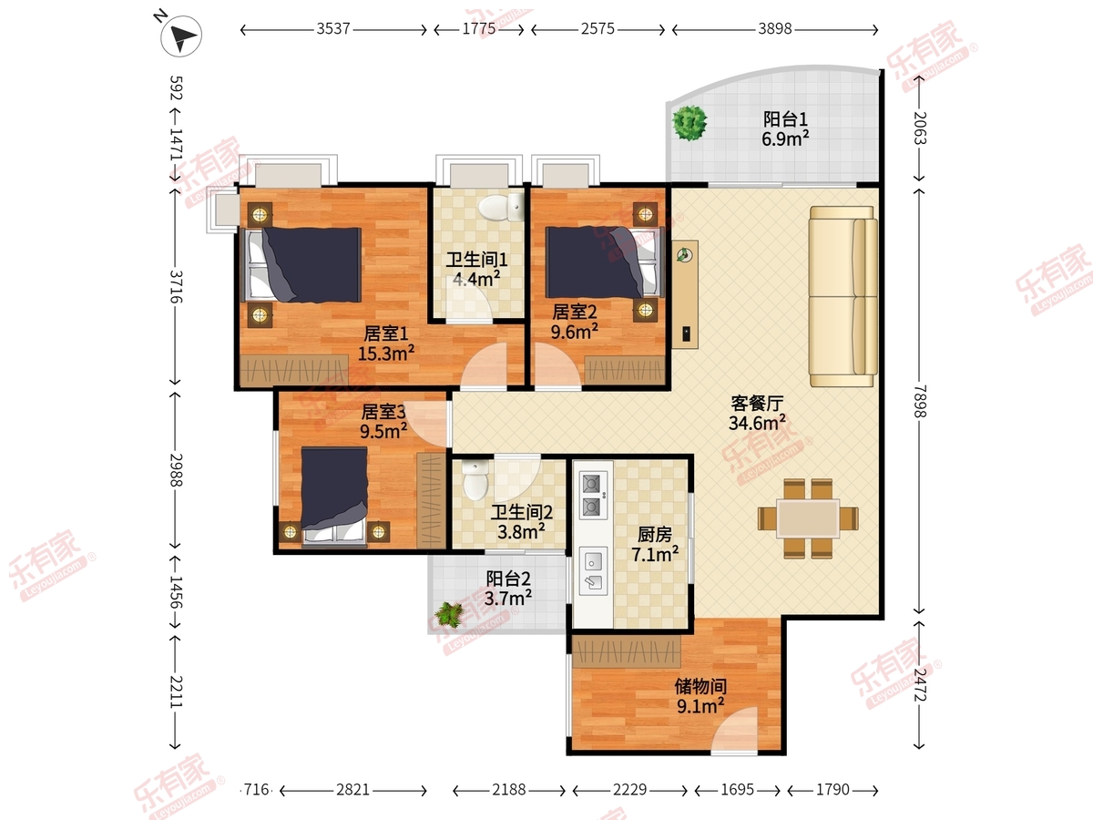 珠江俊园户型图