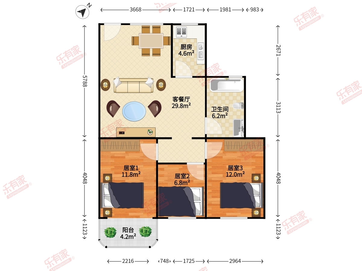 长城二花园户型图