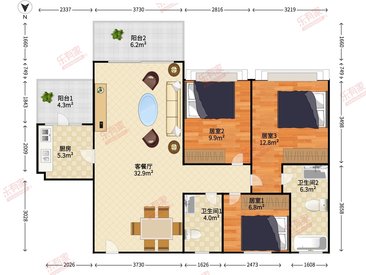 誉港湾花园户型图