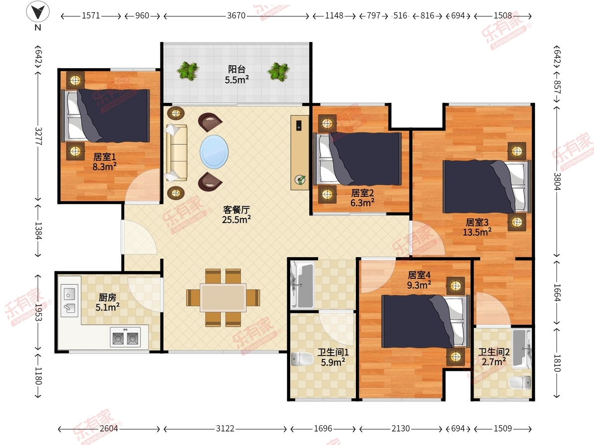 鸿荣源壹成中心花园6区户型图