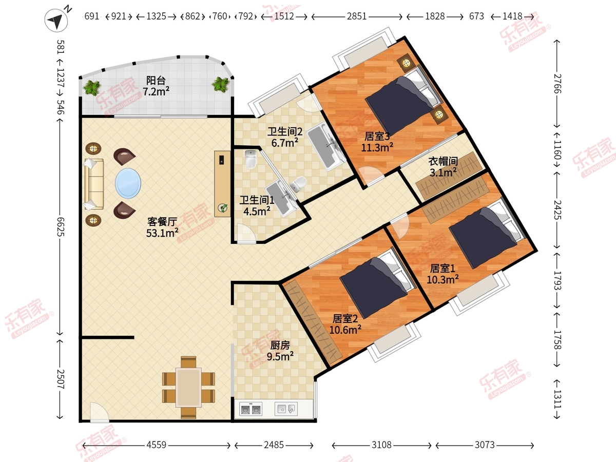 阳光花地户型图