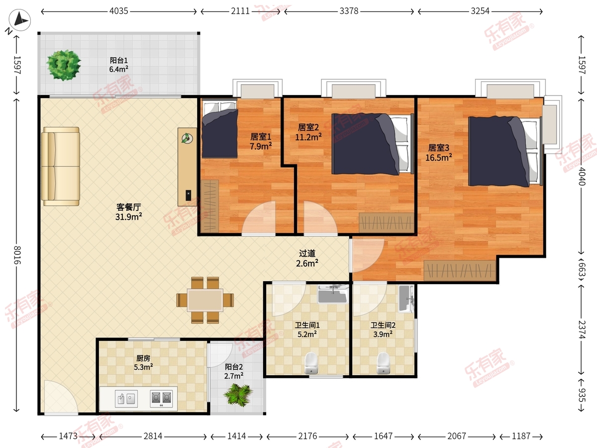 西海湾花园户型图