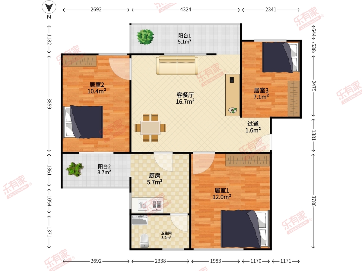 邮通小区户型图