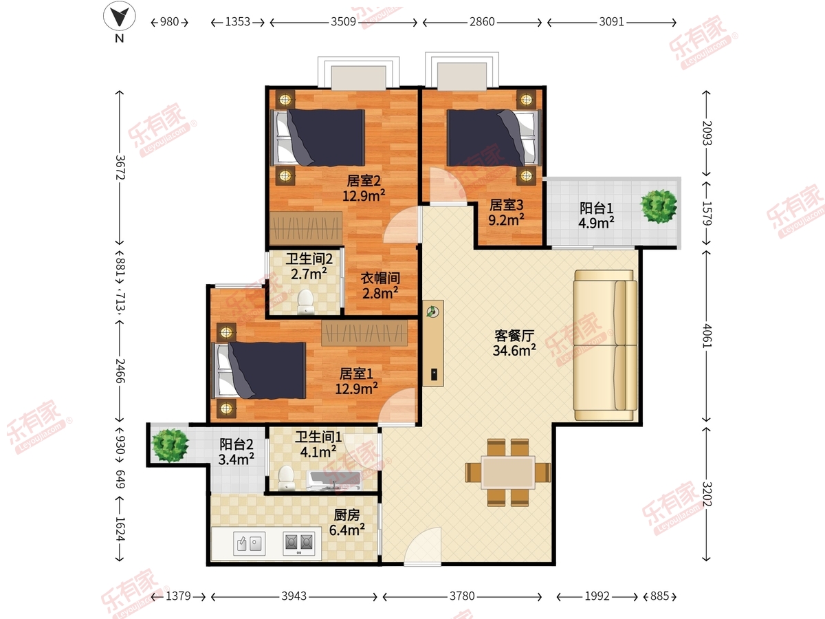 香榭里紫园户型图