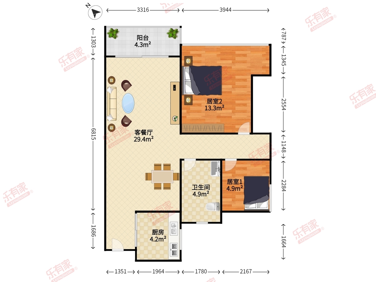 桑泰龙樾府户型图