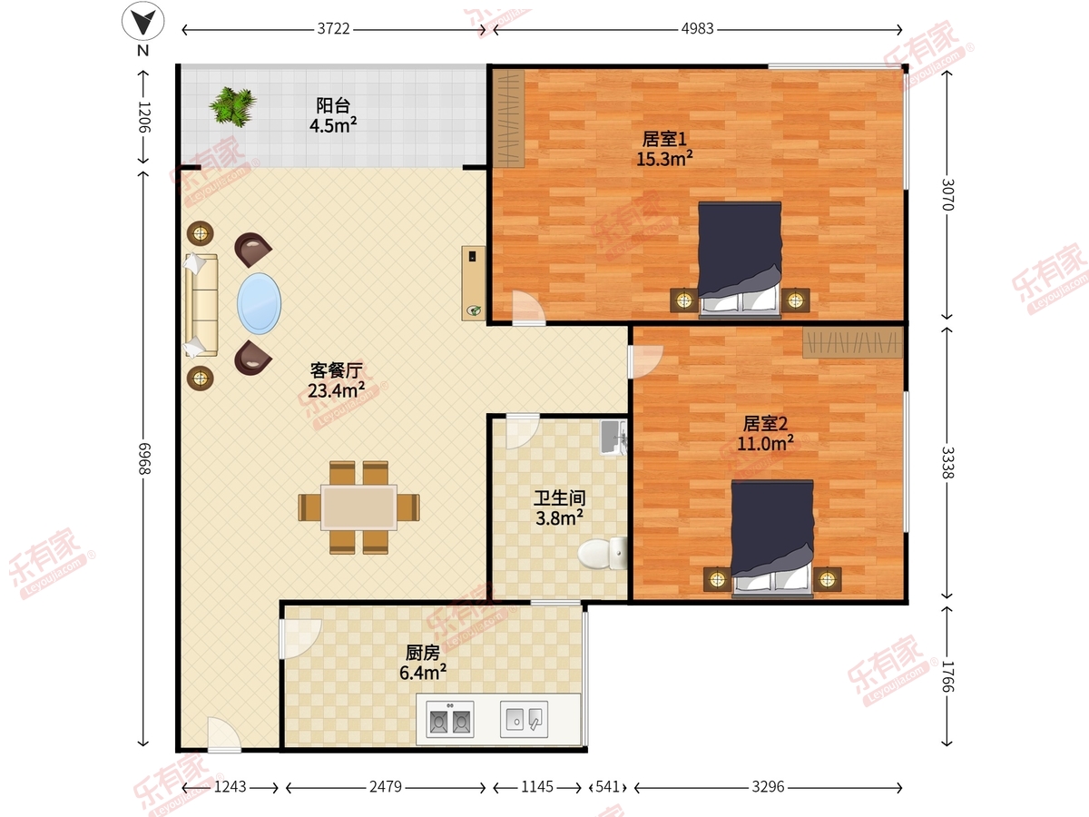 港莲二村户型图