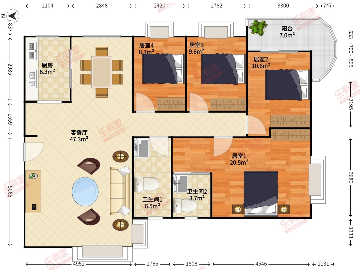 新锦安雅园户型图