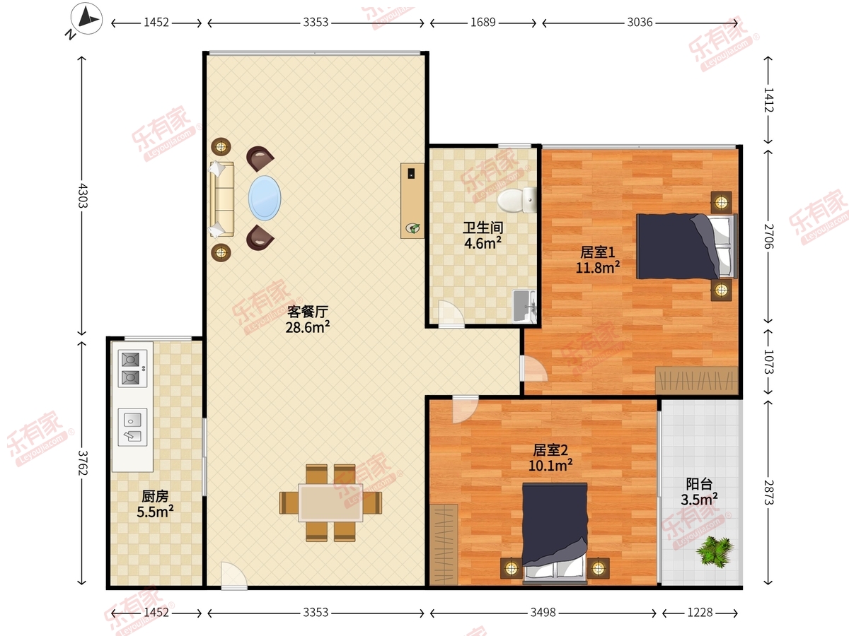 城市主场公寓户型图