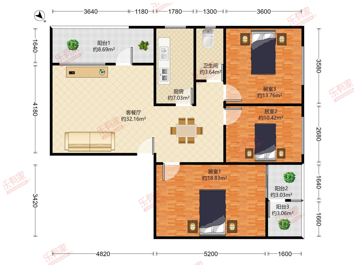 32区商住楼户型图