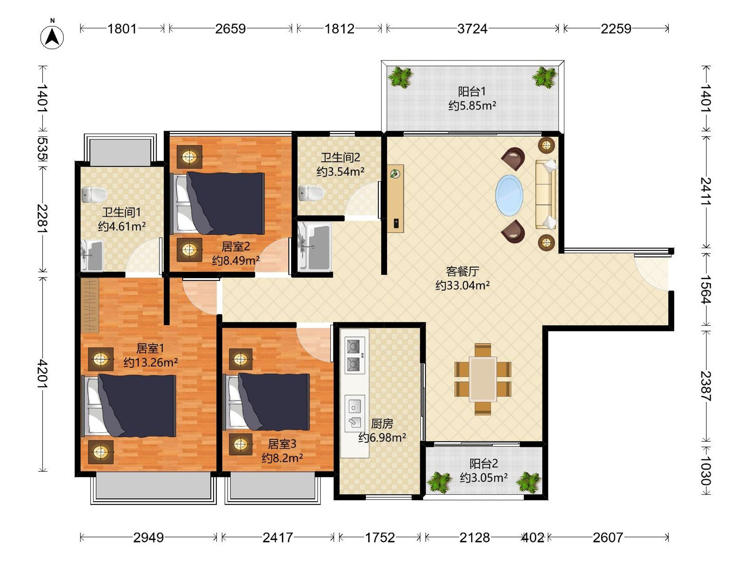 仁恒四季新园户型图