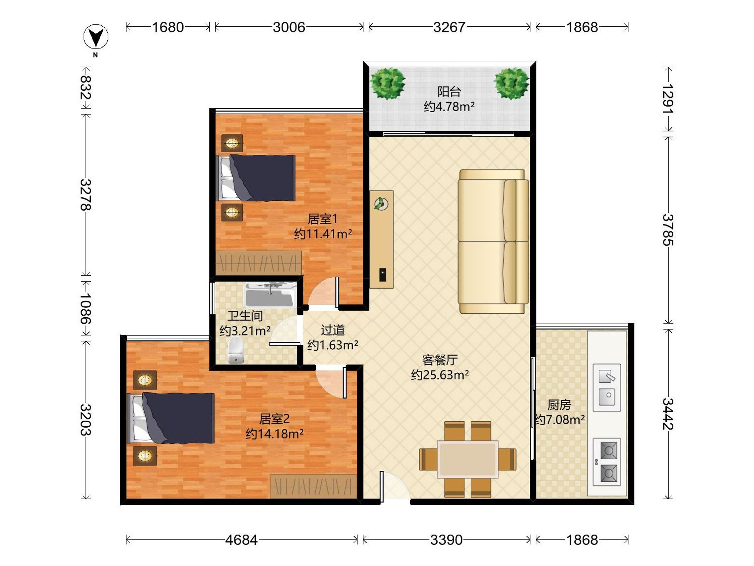 地铁锦上花园3期户型图