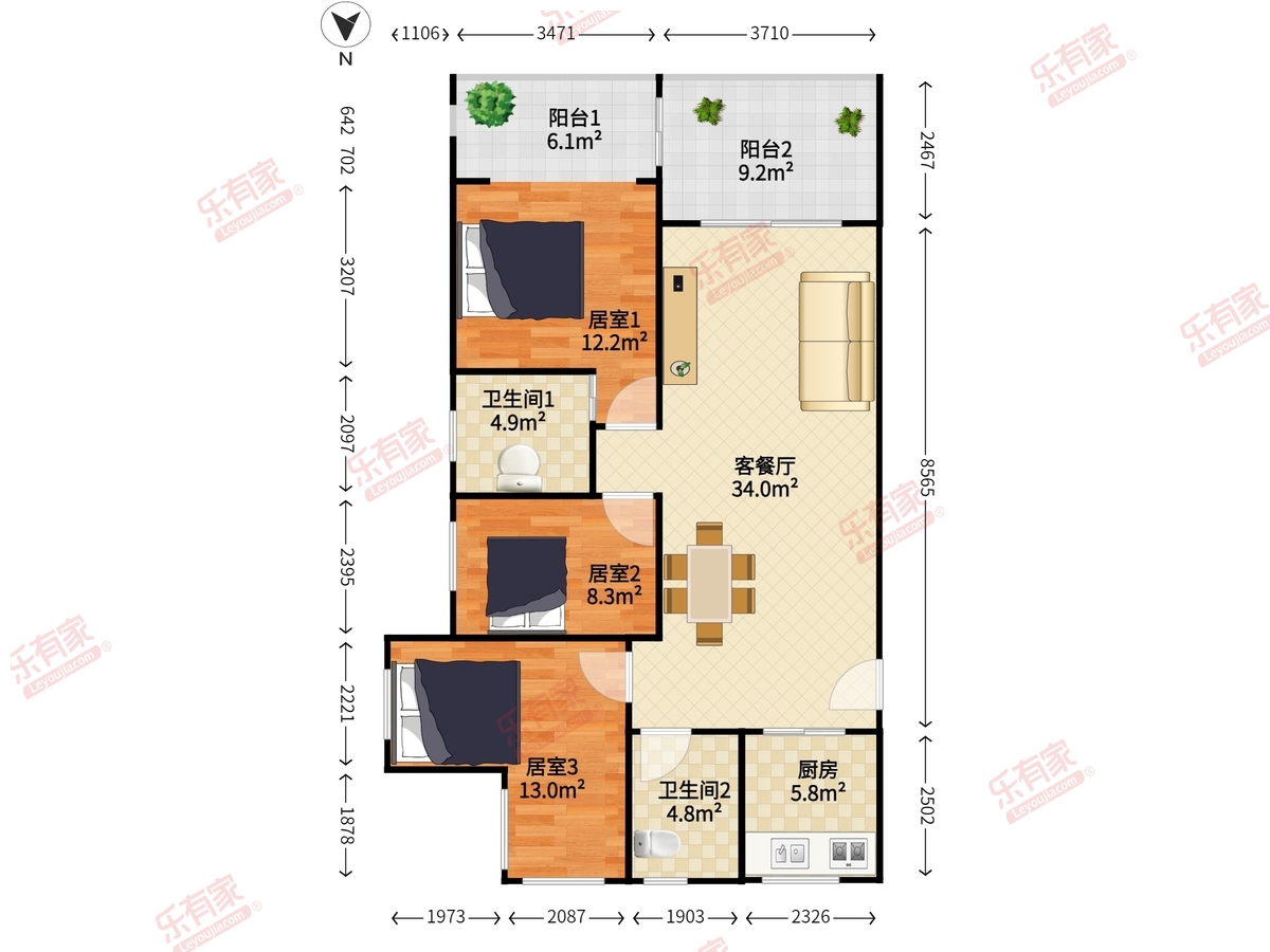 后海理想雅园户型图