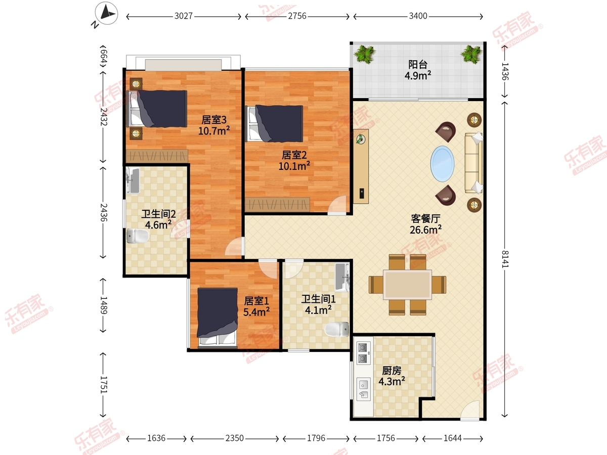 远洋新天地水岸花园户型图