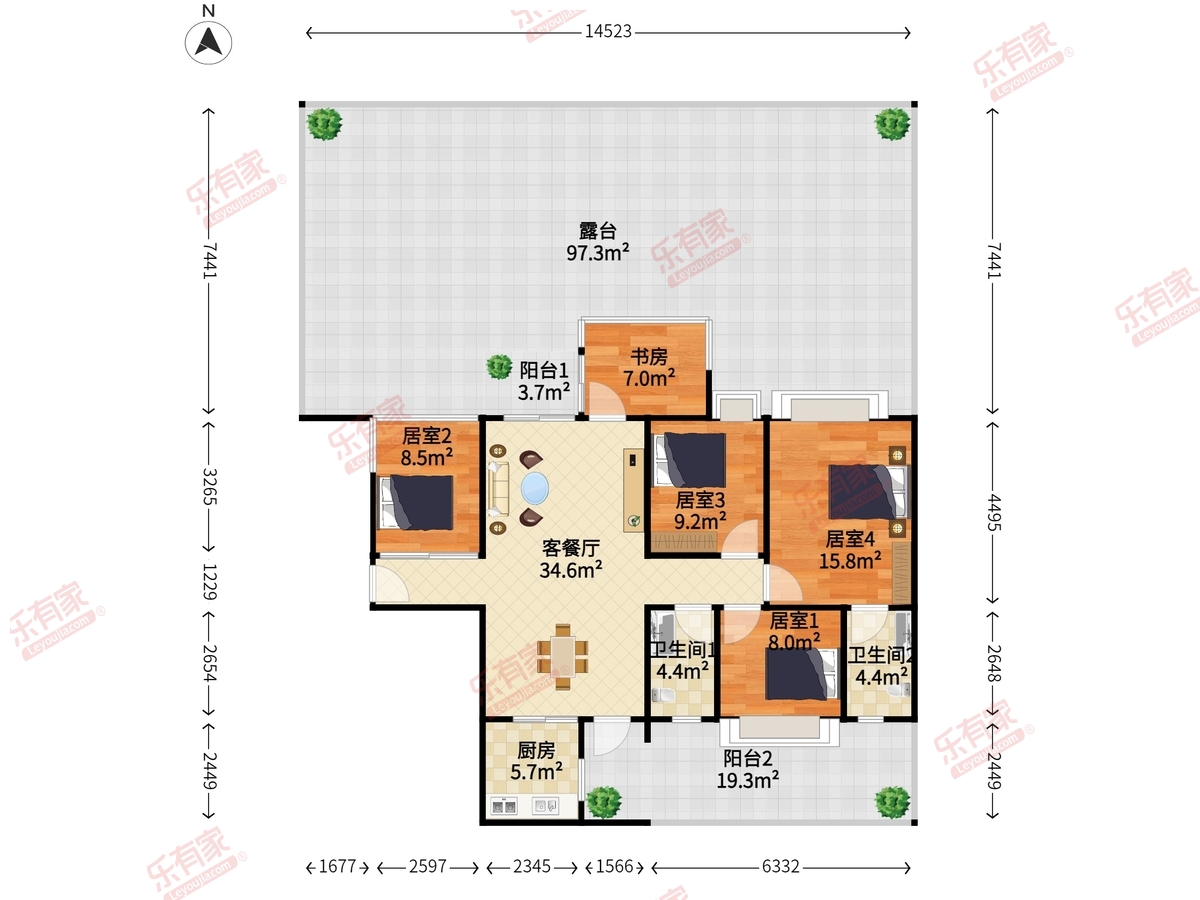 棕榈彩虹（三四期）户型图