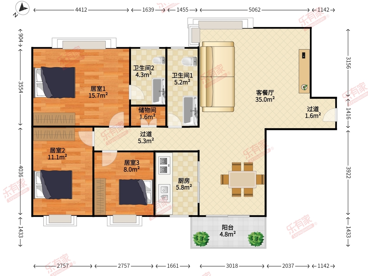 新锦安雅园户型图