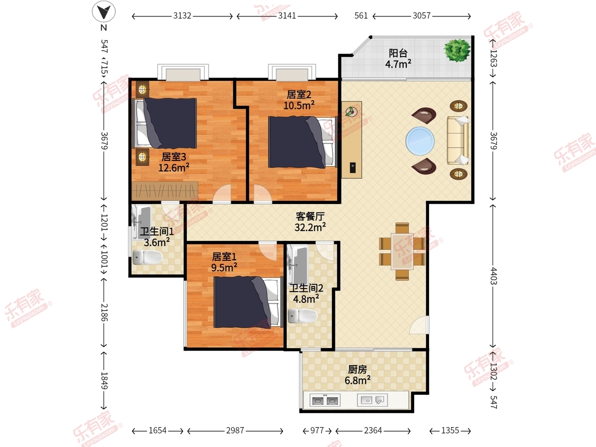 新龙岗花园户型图