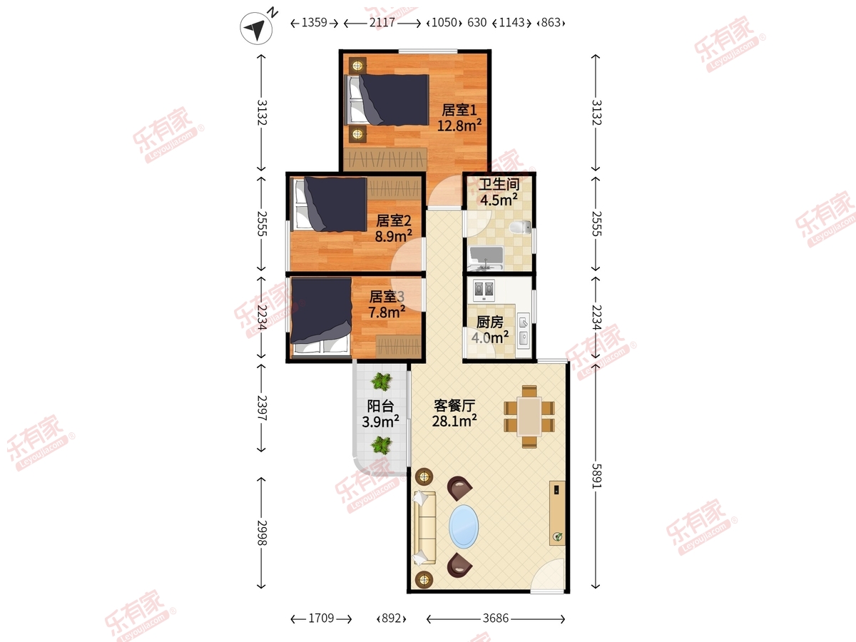 百花公寓户型图