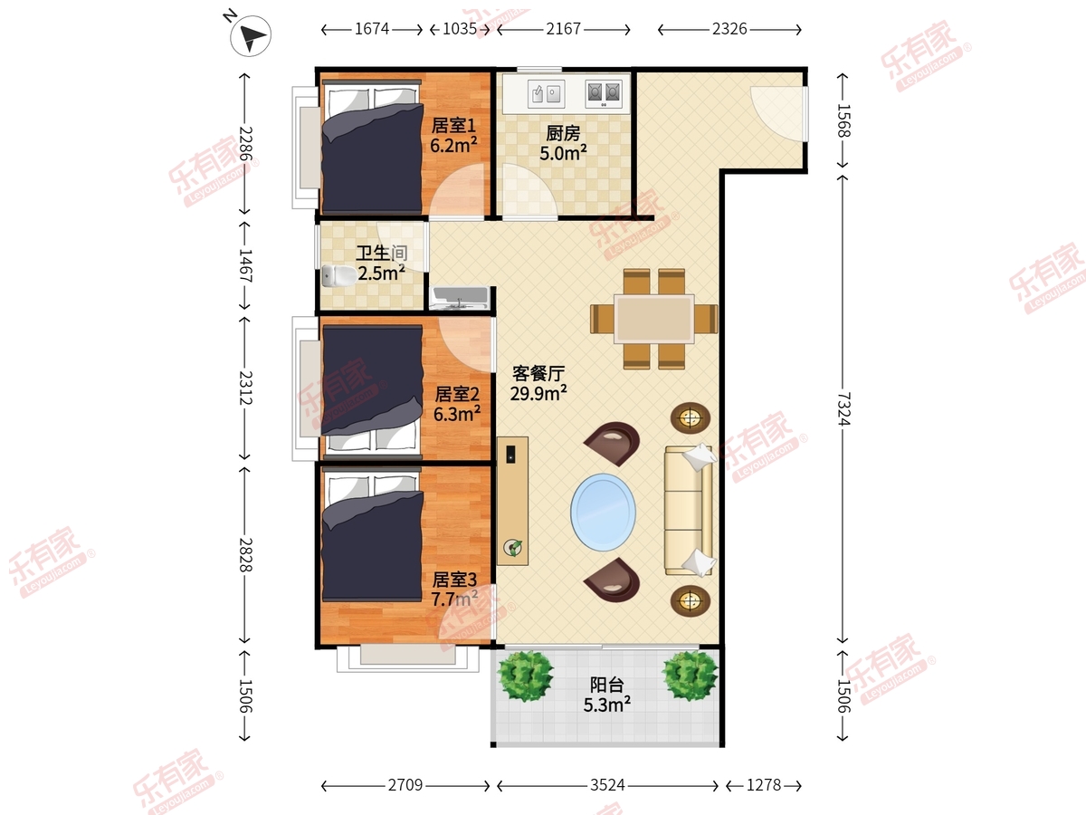 新天石厦铭苑户型图