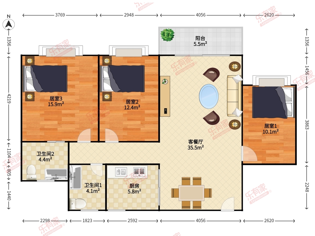 河畔明居户型图