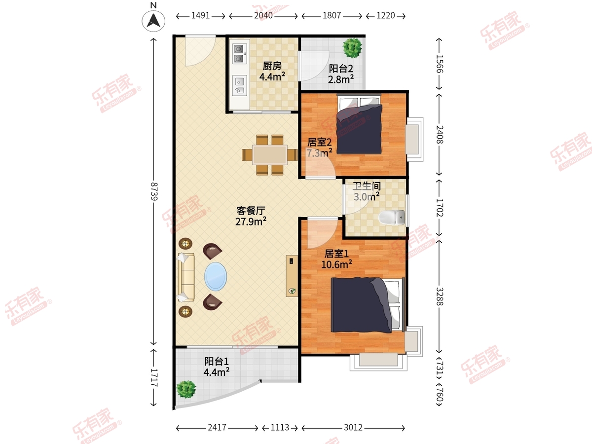 信义假日名城二期户型图