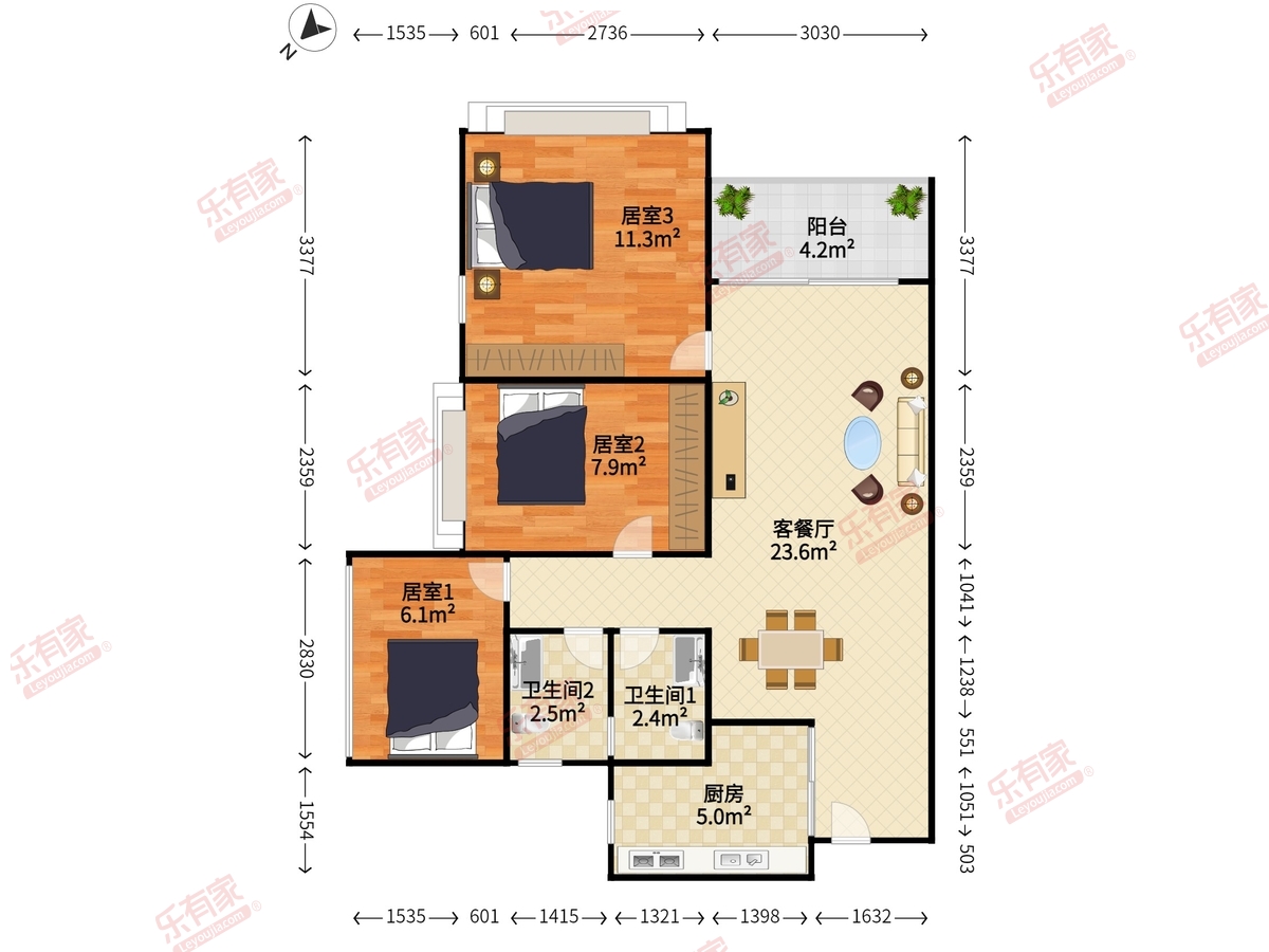 万科星城精装三房