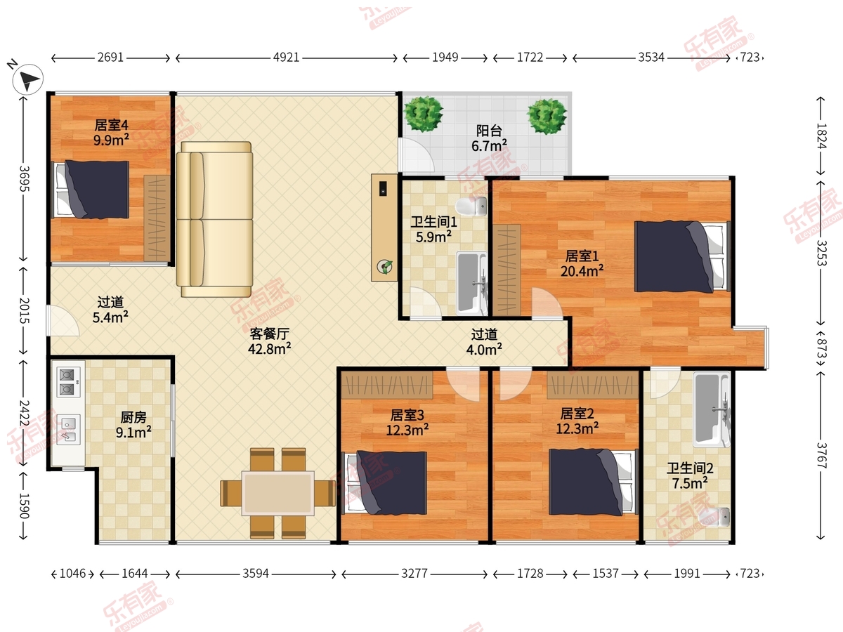 华联城市全景花园户型图