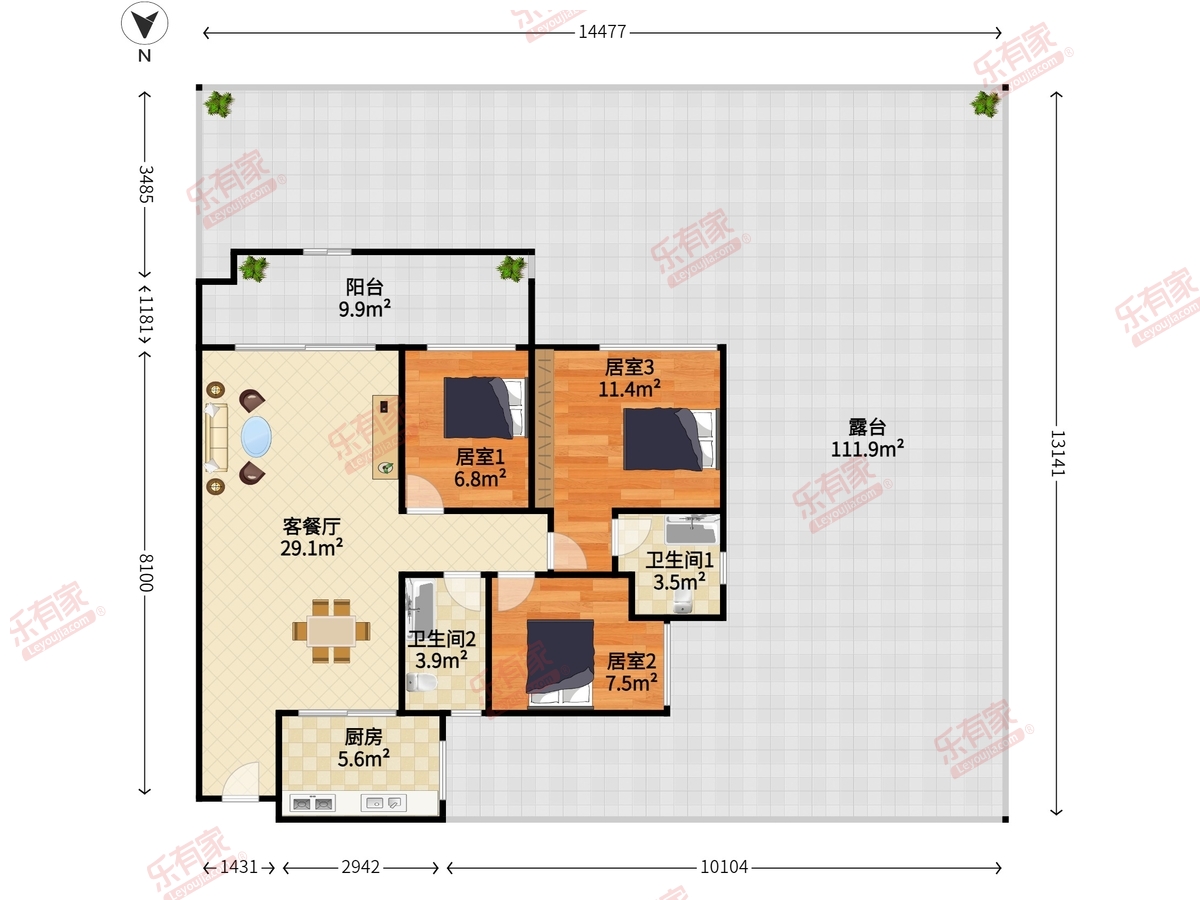 富沙湾花园六期户型图