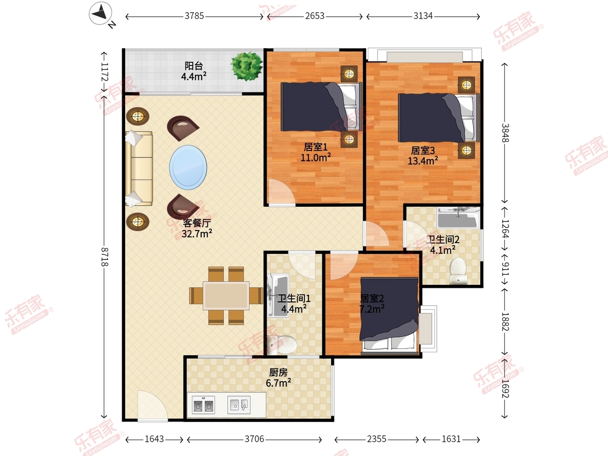 天鹅湖花园三期户型图