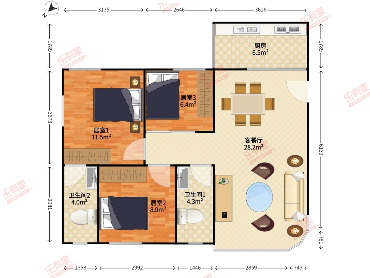 新安湖花园一期户型图