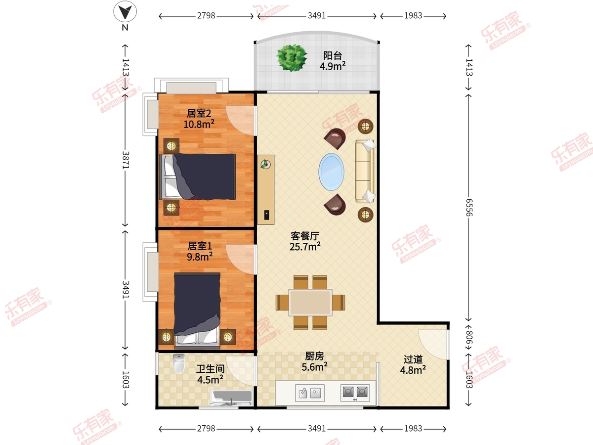 裕景花园(良化新村北)户型图