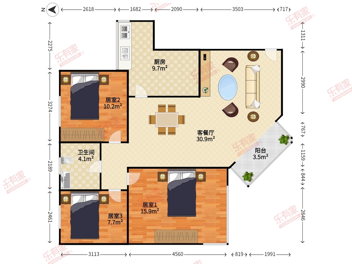 园岭新村户型图