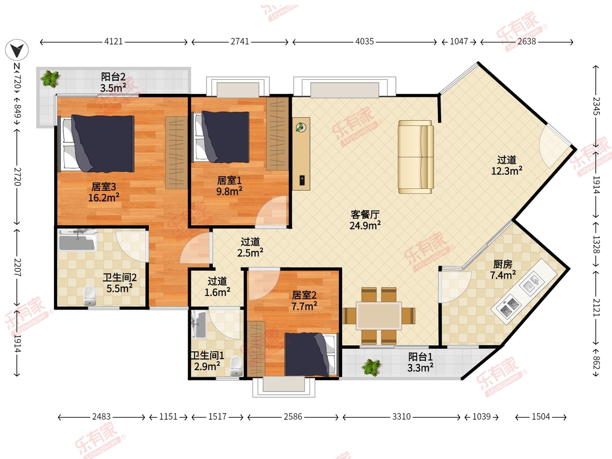 阳光棕榈园一期户型图