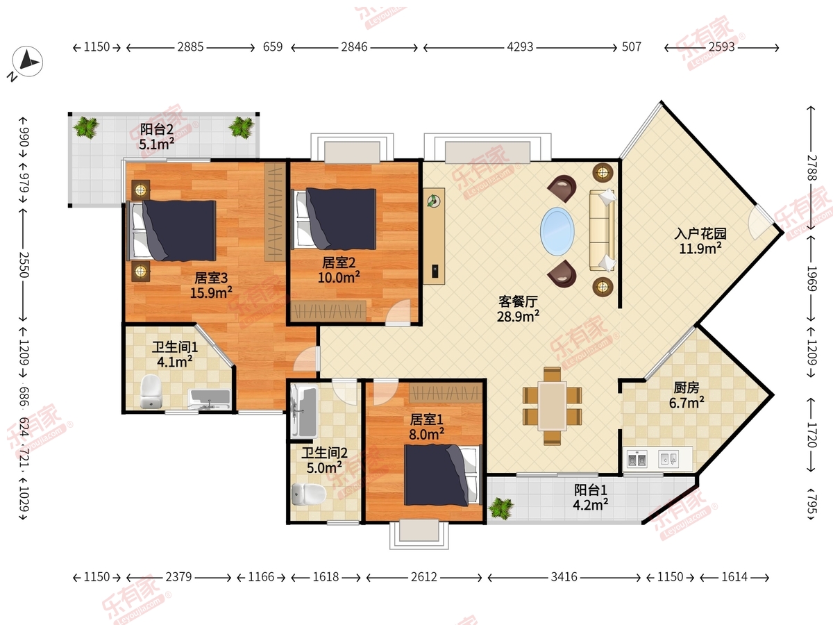 阳光棕榈园一期户型图