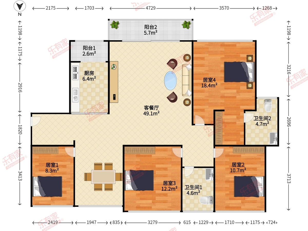 爱地花园二期（徽王府）户型图