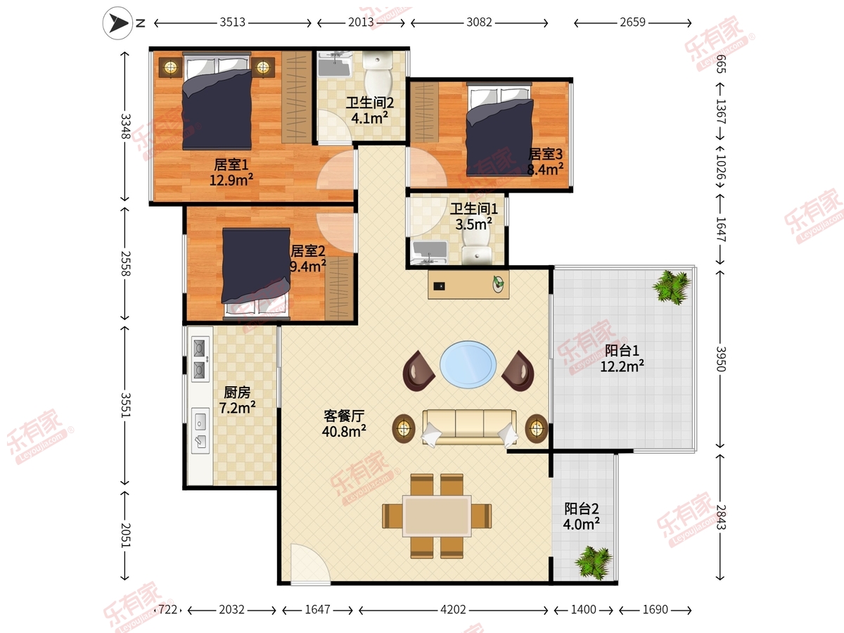 花里林居户型图